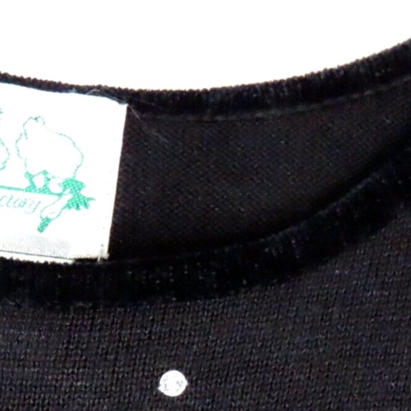 Quaker Factory Snowman Sweater Ugly Christmas Knit Top Rhinestone Black Small - Picture 4 of 7